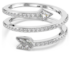 5741528 Idyllia motif ring Mixed cuts, Arrow, White, Rhodium plated