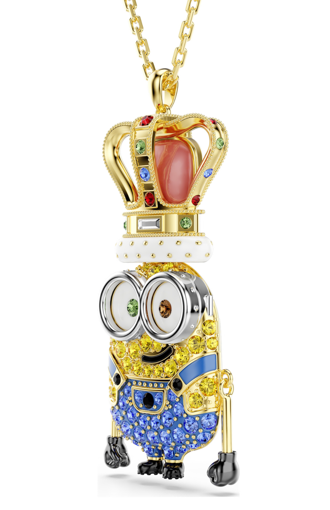 5743385 Minions King Bob pendant Pavé, Multicoloured, 18K gold finish