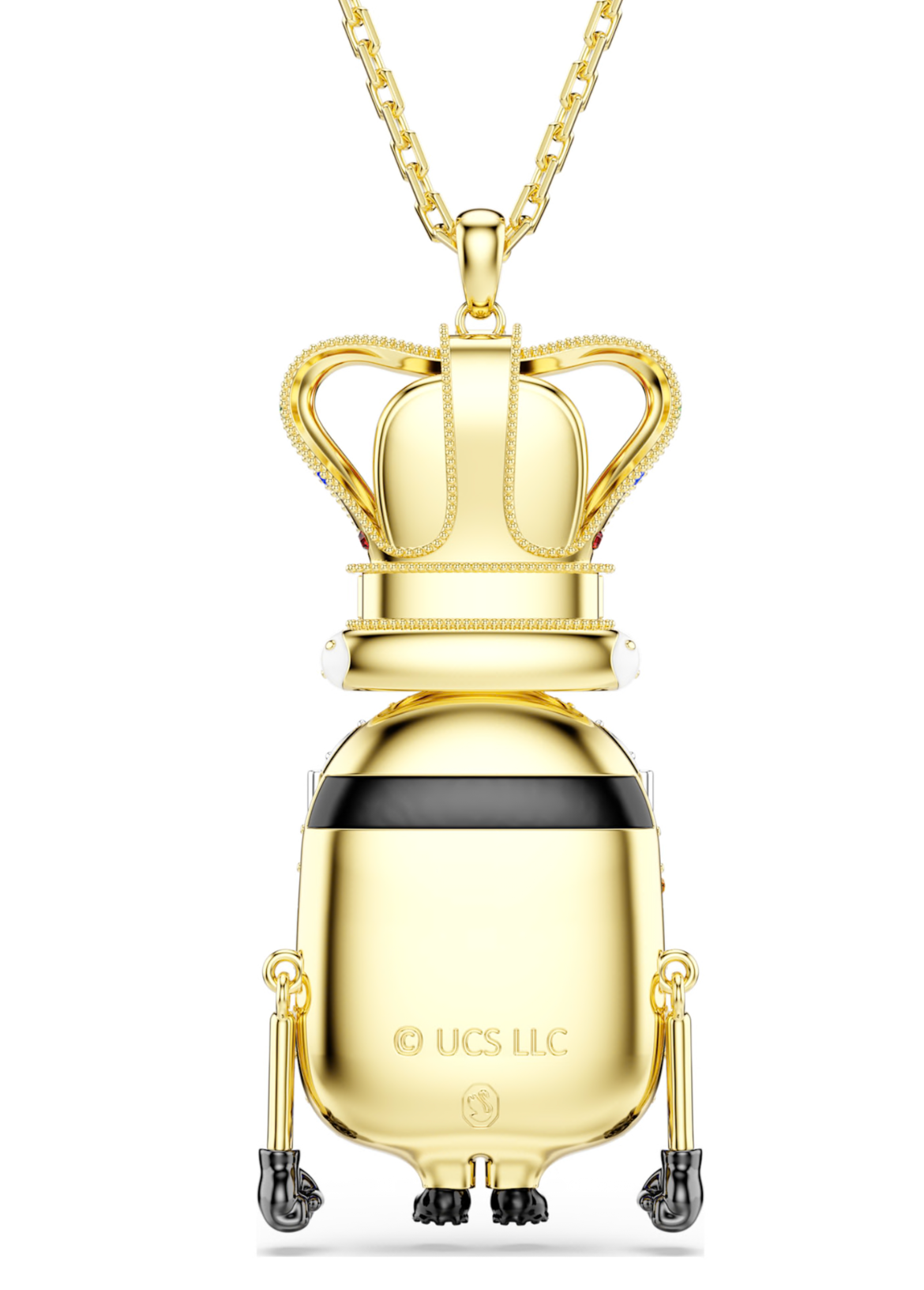 5743385 Minions King Bob pendant Pavé, Multicoloured, 18K gold finish