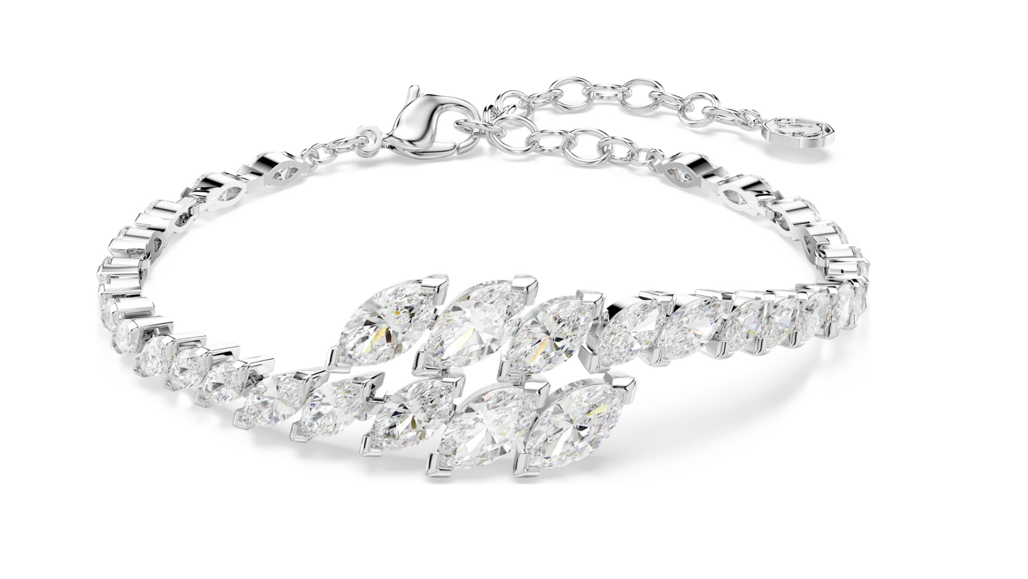 5748014 Mesmera bracelet Marquise cut, White, Rhodium plated