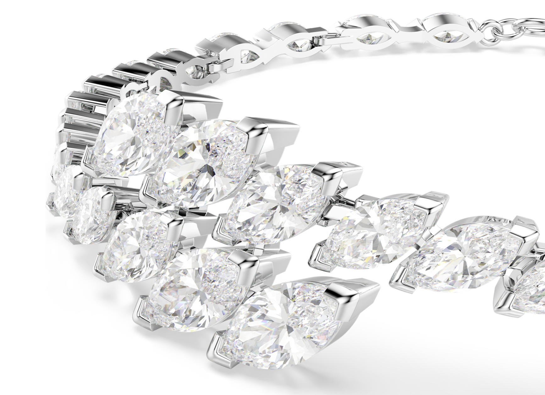 5748014 Mesmera bracelet Marquise cut, White, Rhodium plated