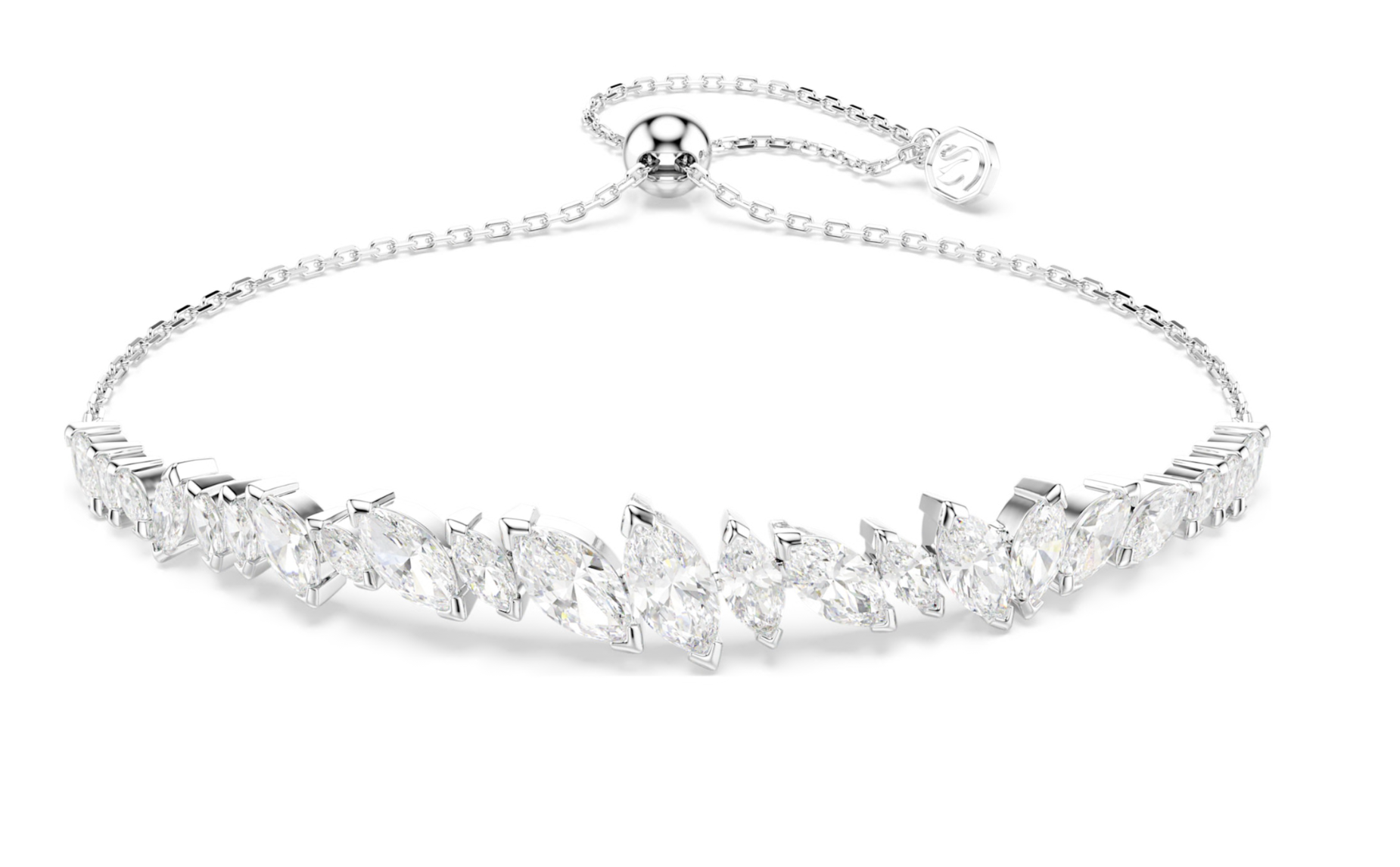 5748650 Mesmera bracelet Marquise cut, White, Rhodium plated