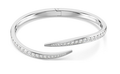 5749200 Vienna bangle Round cut, Swan, White, Rhodium plated