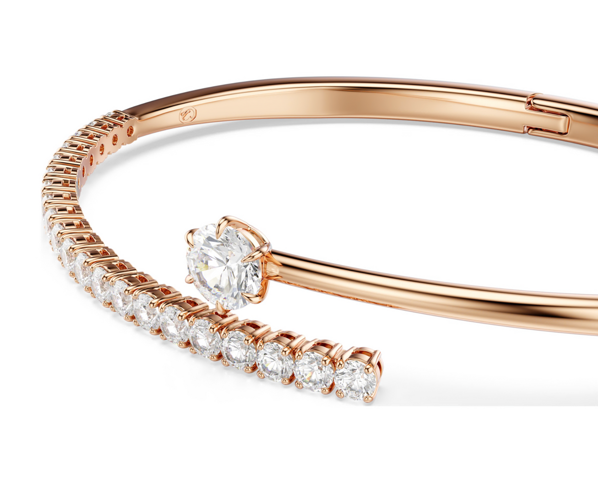 5763819 Matrix bangle Round cut, White, 18K rose gold finish SIZE M