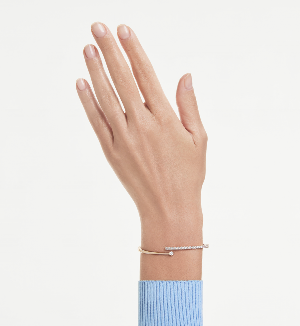 5763819 Matrix bangle Round cut, White, 18K rose gold finish SIZE M