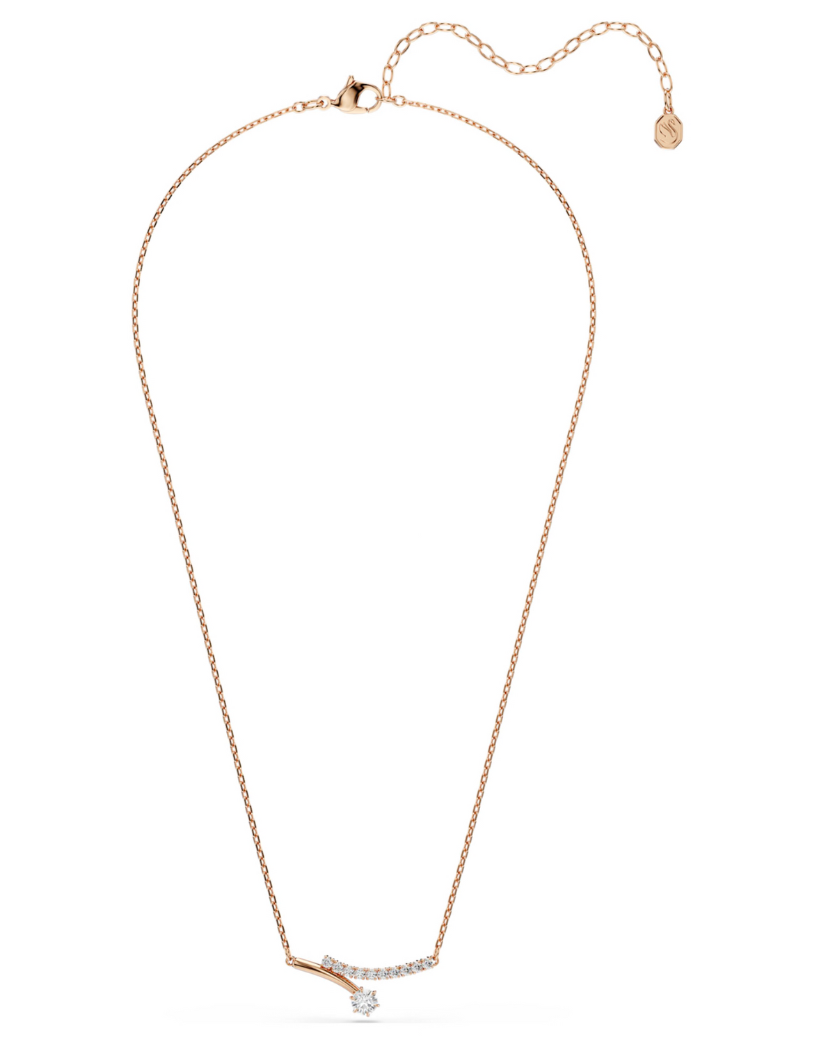 5763823 Matrix necklace Round cut, White, 18K rose gold finish
