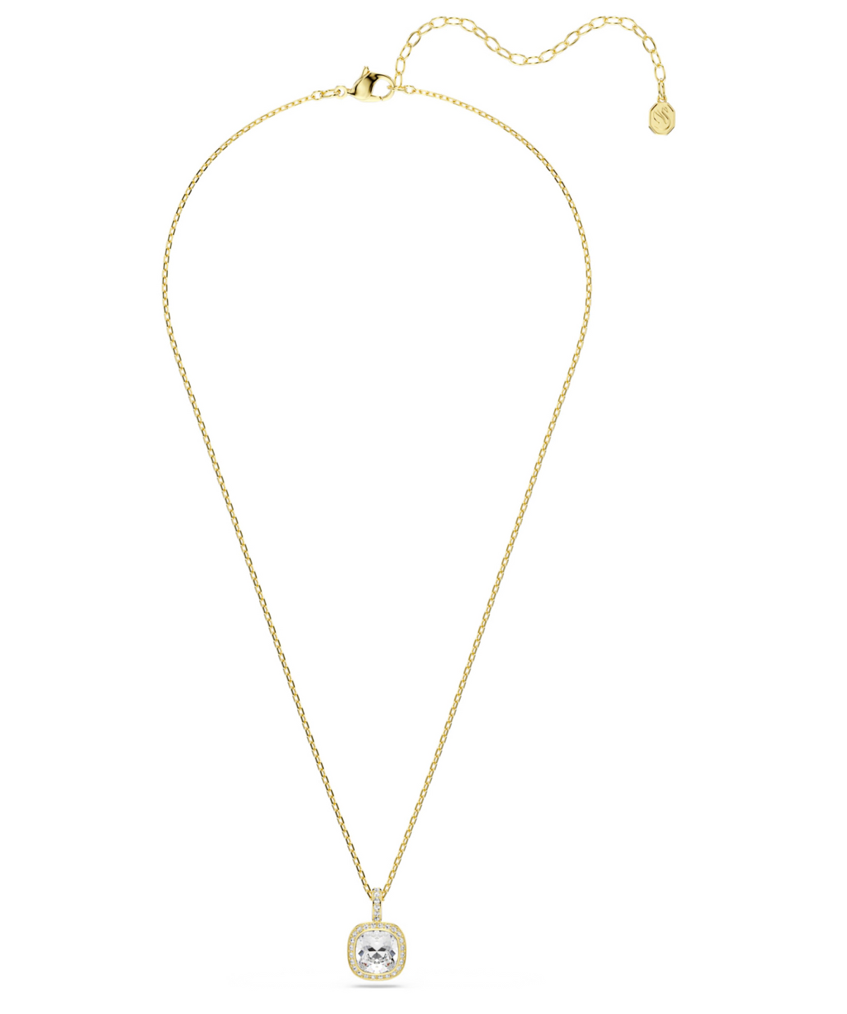 5764761 Una Angelic pendant Cushion cut, White, 18K gold finish