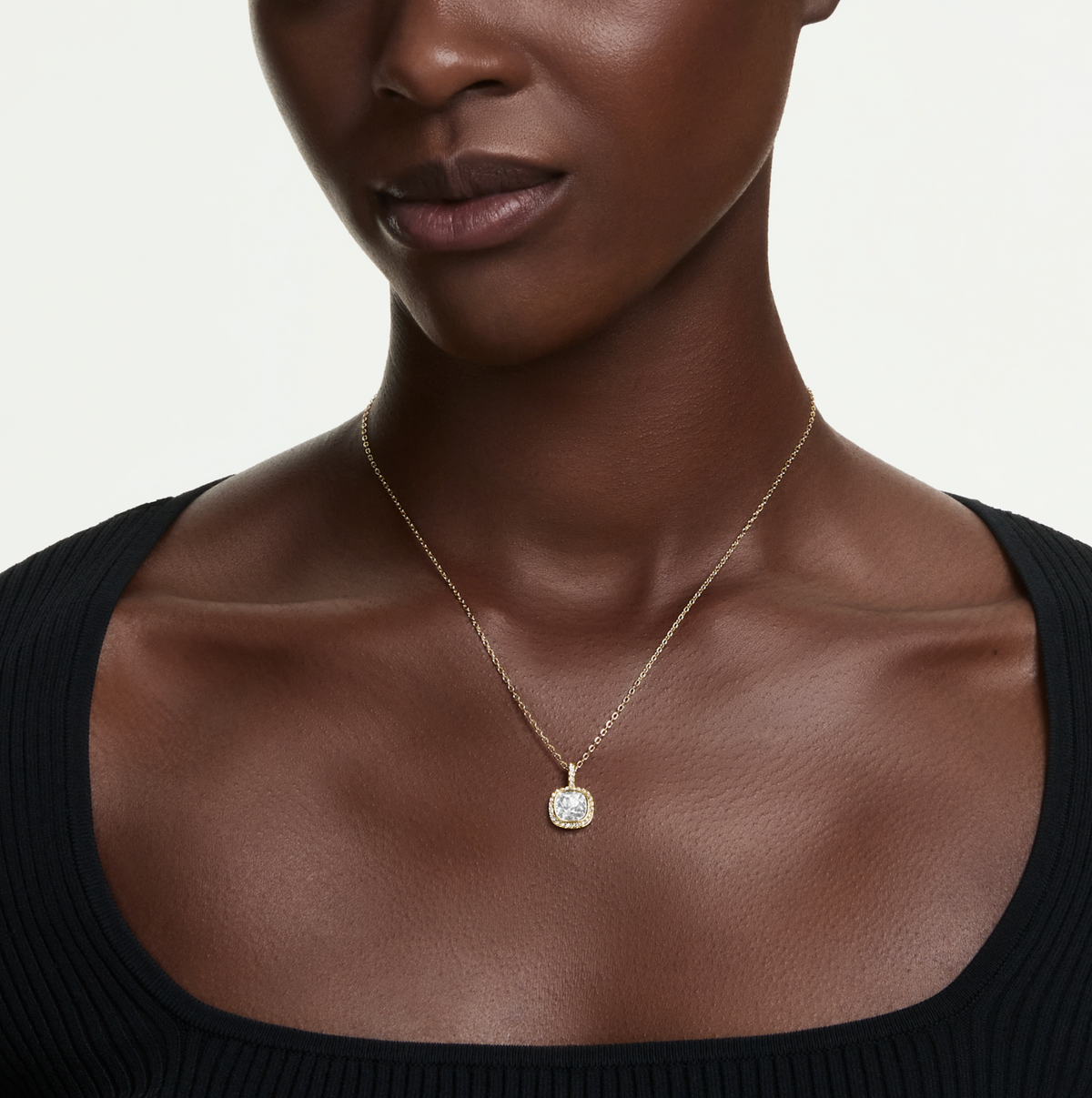 5764761 Una Angelic pendant Cushion cut, White, 18K gold finish