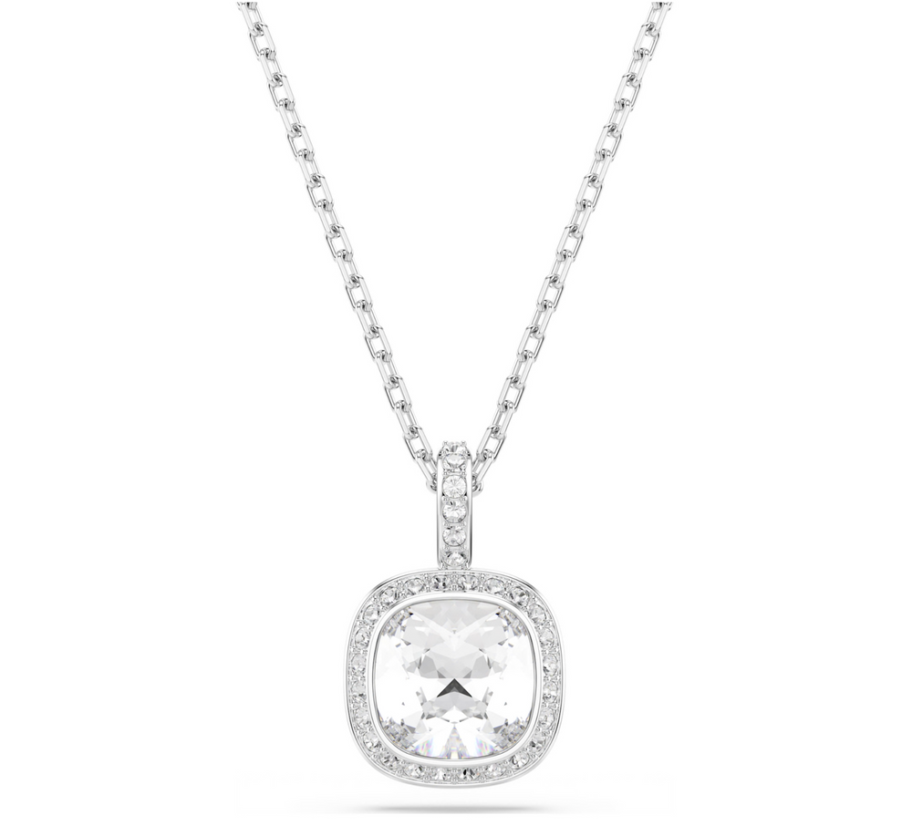 5754340 Una Angelic pendant Cushion cut, White, Rhodium plated