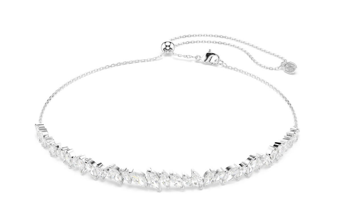 5755905 Mesmera choker Marquise cut, White, Rhodium plated