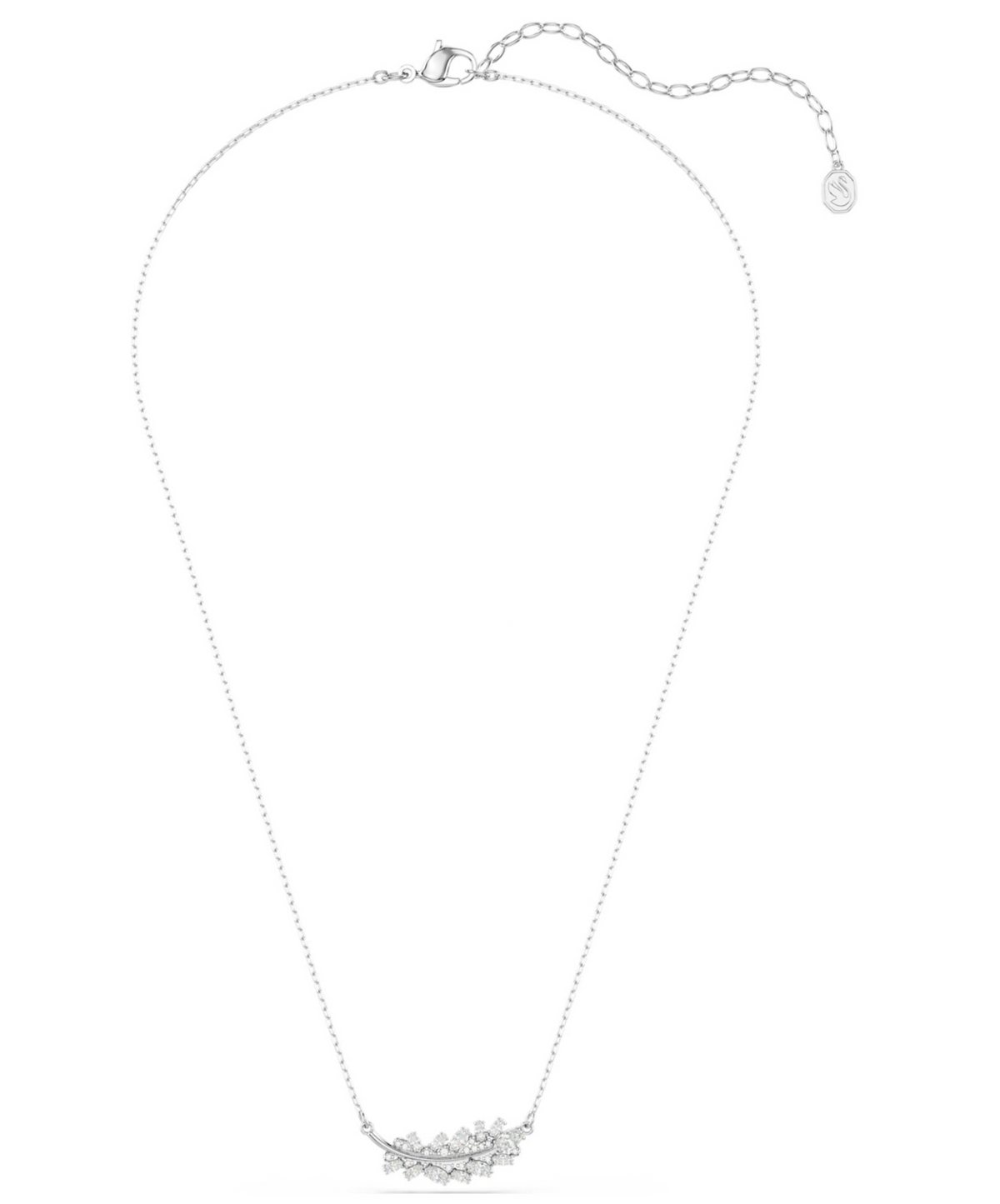 5756111 Vienna pendant Mixed cuts, Feather, White, Rhodium plated