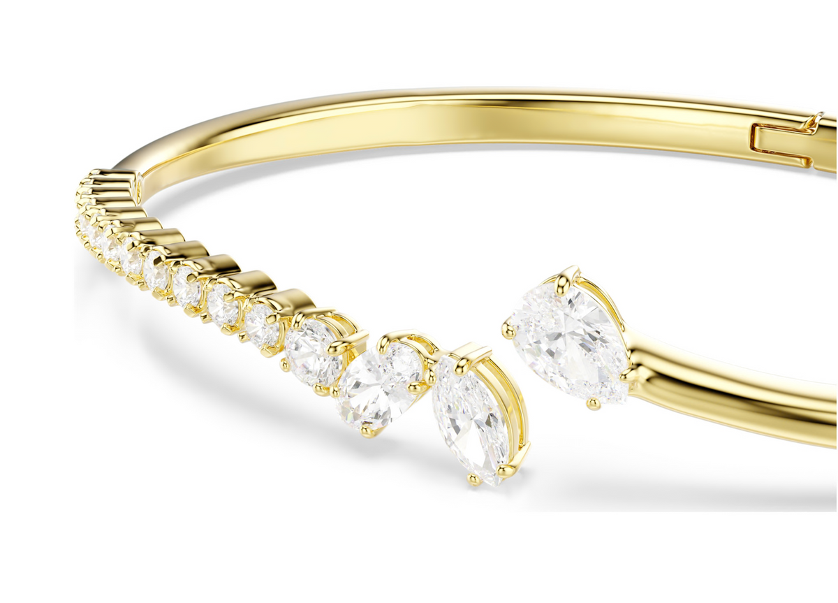 5761639 Mesmera bangle Mixed cuts, White, 18K gold finish SIZE S