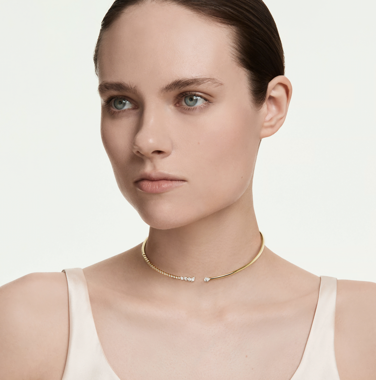 5765175 Mesmera choker Mixed cuts, White, 18K gold finish