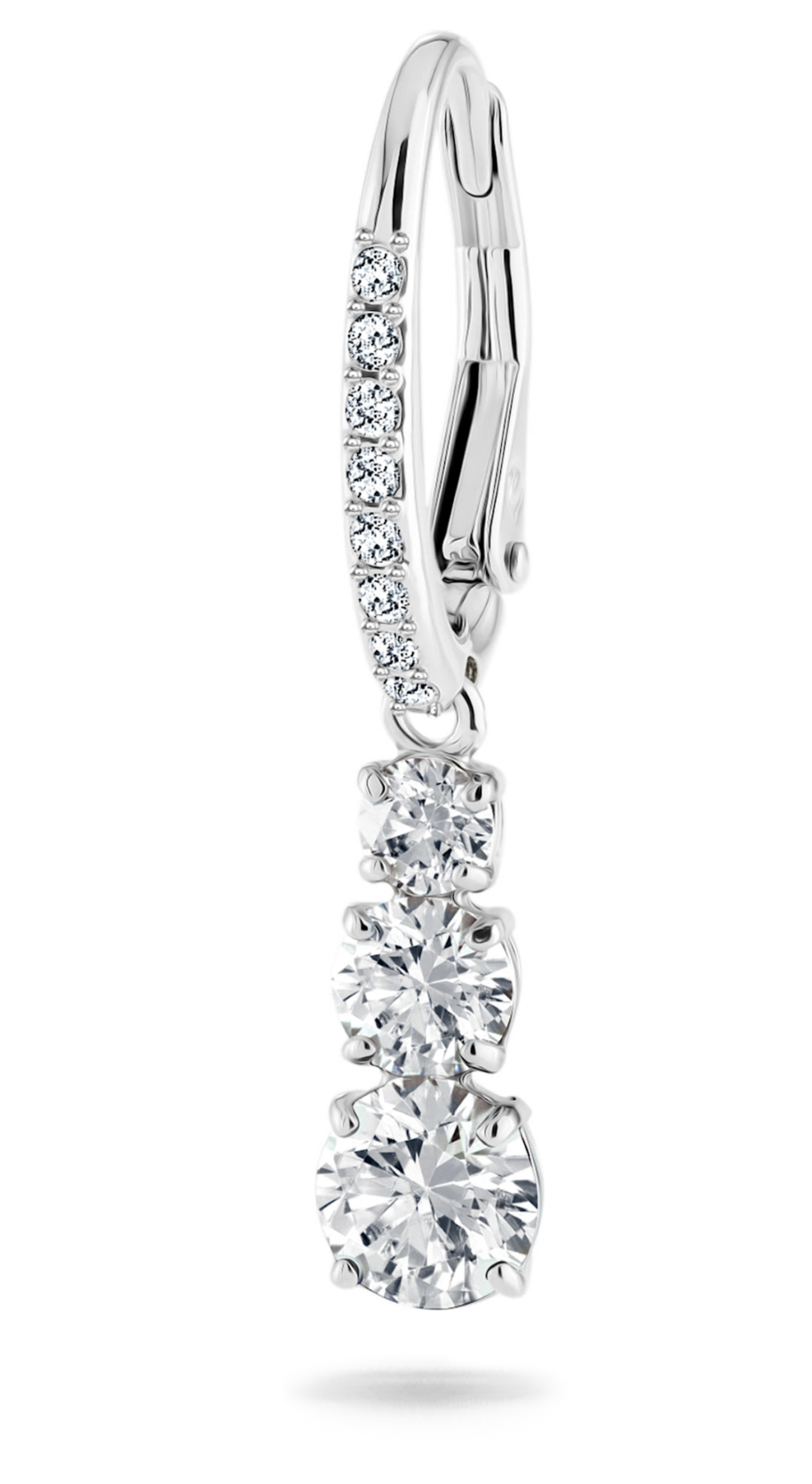 5416155 Stilla Attract hoop earrings Round cut, White, Rhodium plated