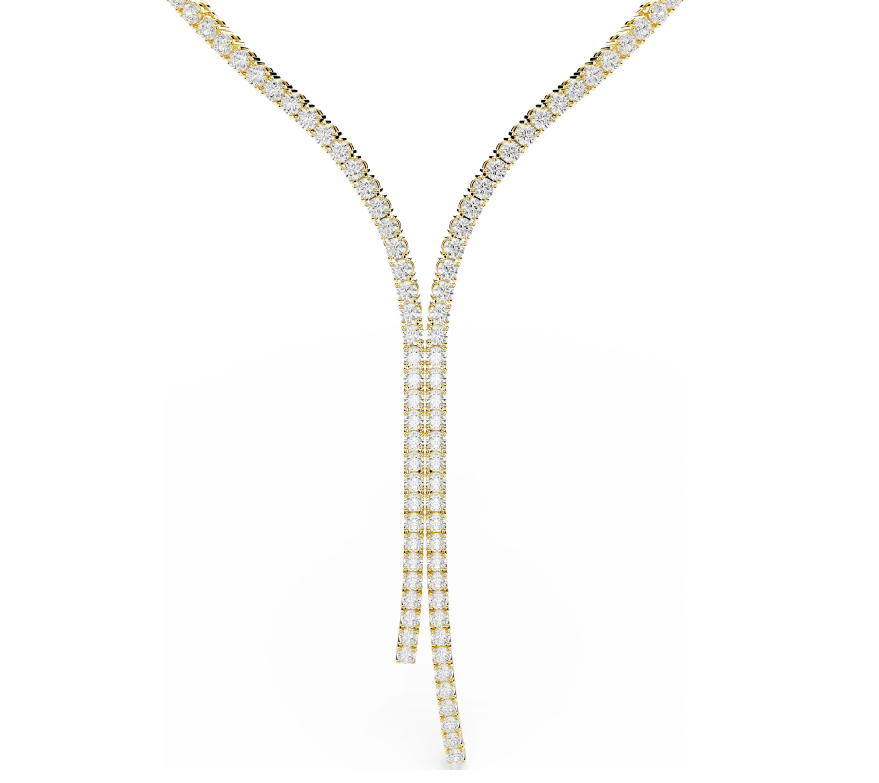 5750601 Matrix Y necklace Round cut, White, 18K gold finish