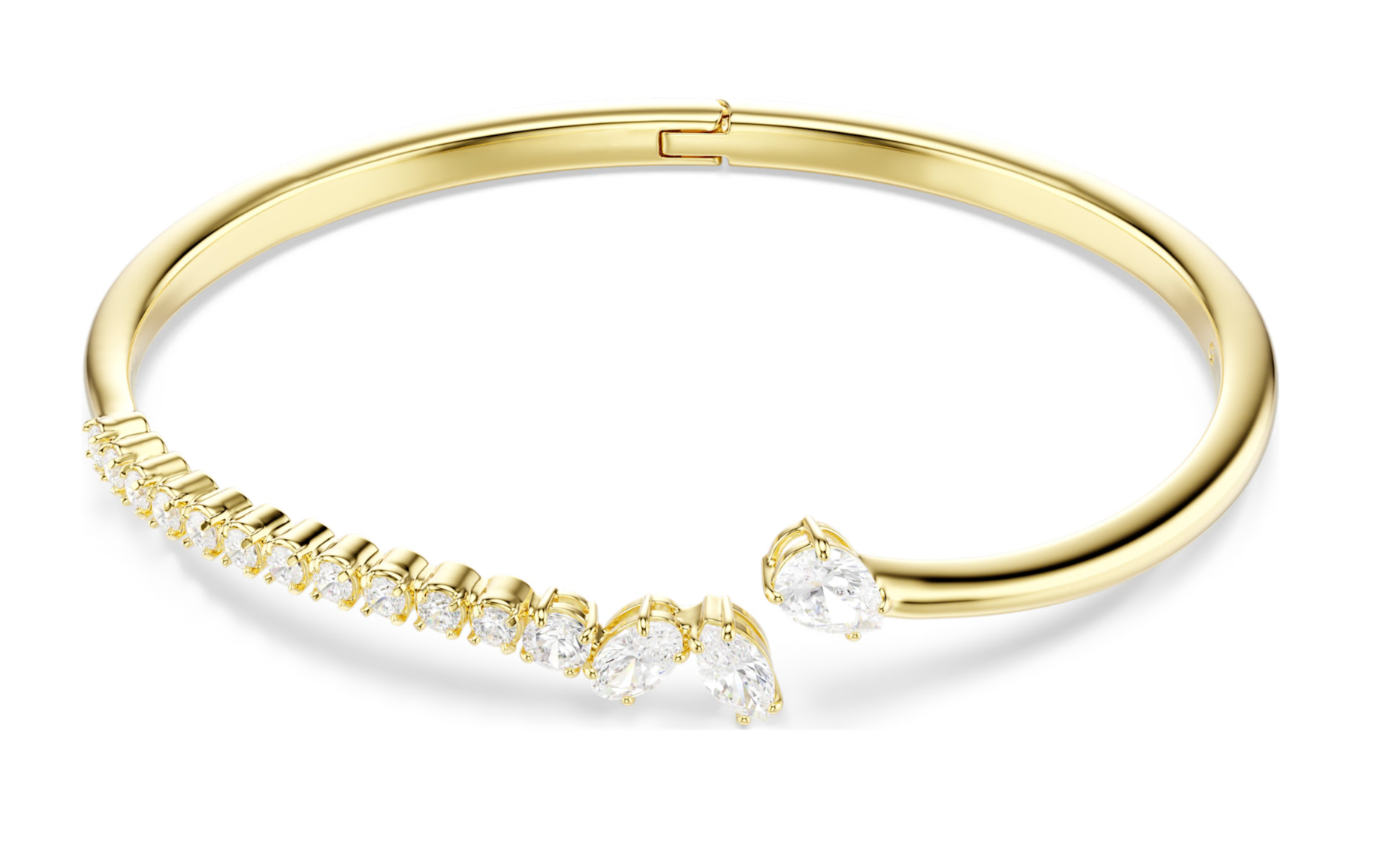 5750440 Mesmera bangle Mixed cuts, White, 18K gold finish Size M