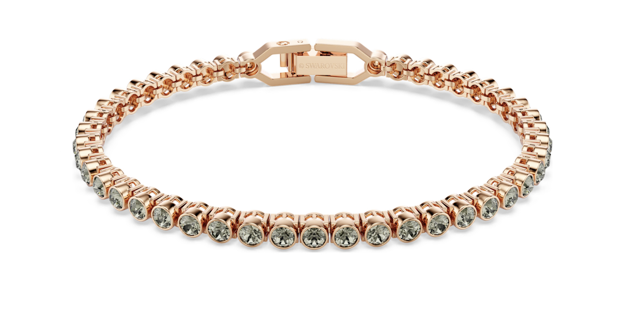 5734240 Imber Emily Tennis bracelet Round cut, Black, 18K rose gold finish