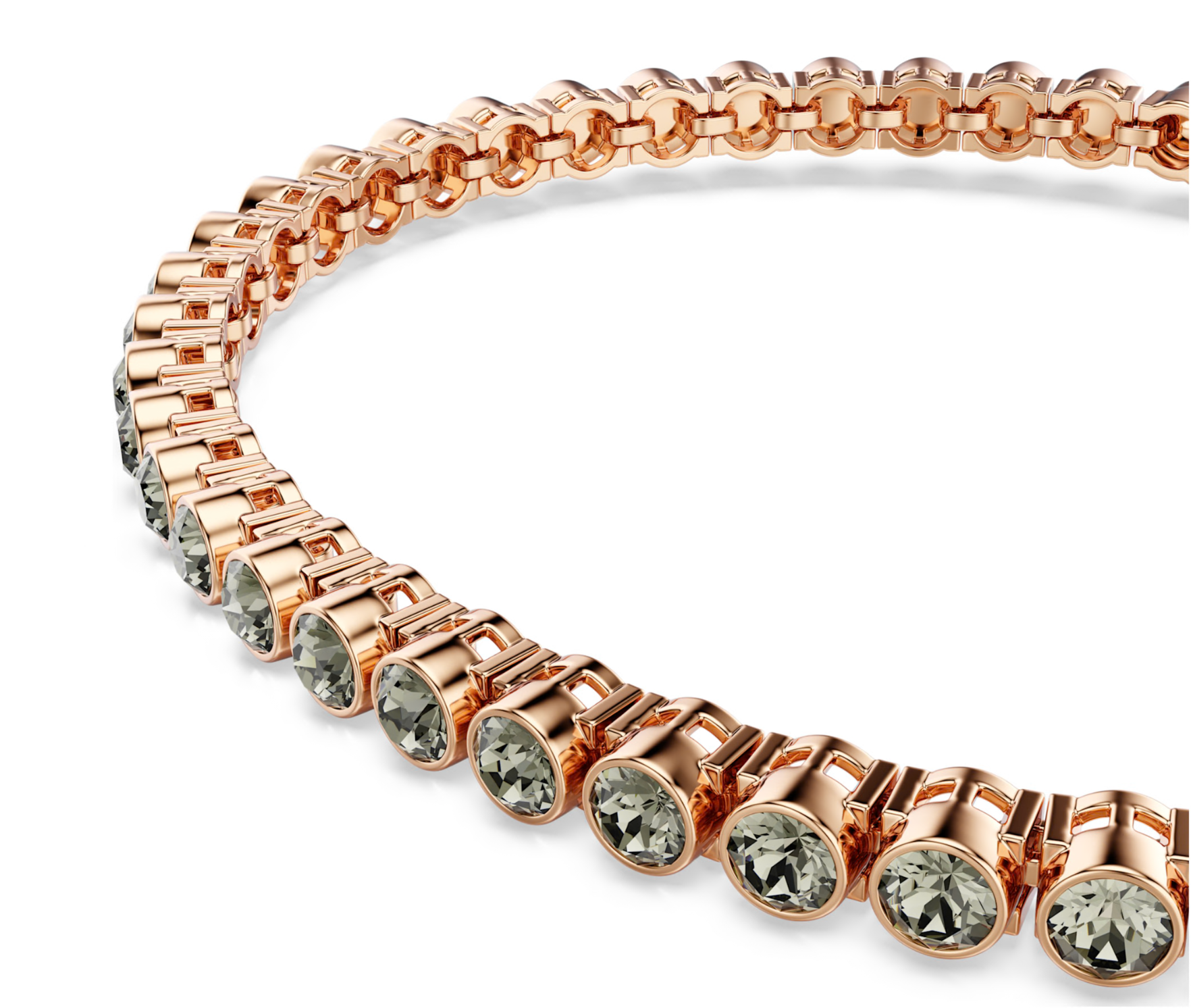 5734240 Imber Emily Tennis bracelet Round cut, Black, 18K rose gold finish