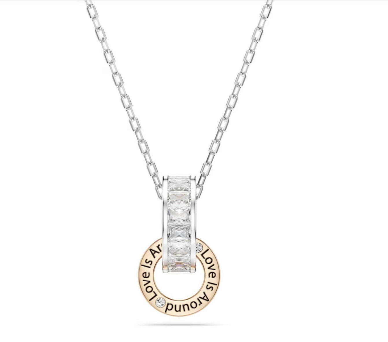 5691179 Swarovski Connexus “Love Is Around” Pendant – White, Mixed Metal Finish