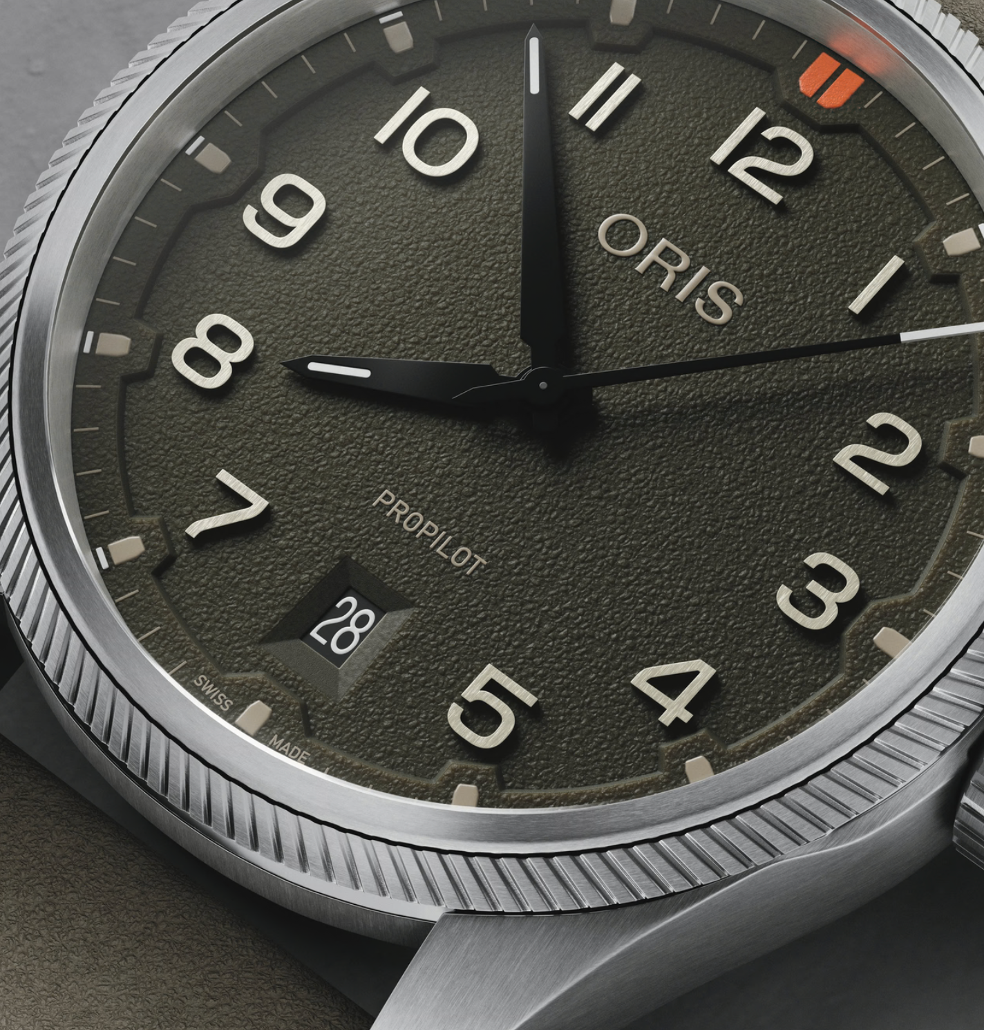 01 733 7805 4167-07 6 20 16LC Oris ProPilot Date - Dial: Green Arab num, Strap: Leatherstrap Brown