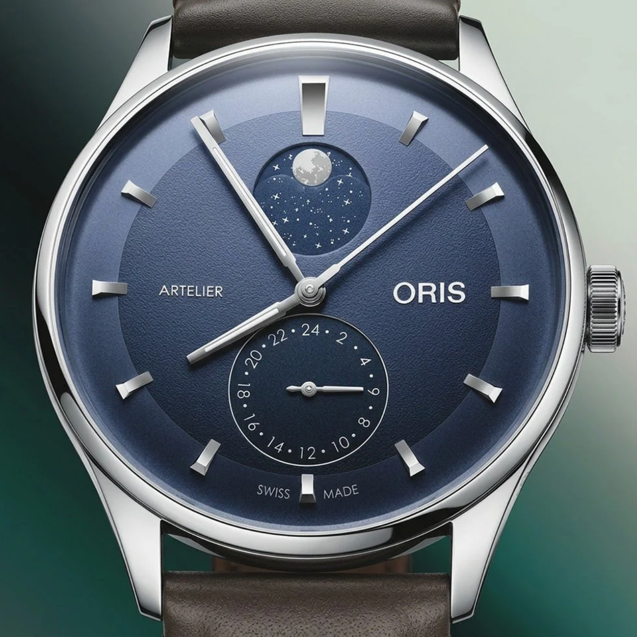 01 782 7811 4055-07 6 20 17FC Oris Artelier Complication- Dial: Blue, Strap: Brown leather strap