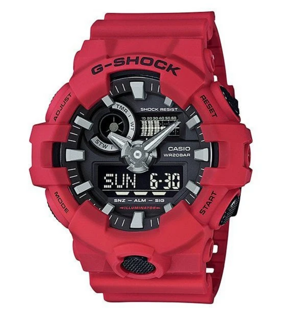 GA700-4A G SHOCK DUO RED RESIN BAND