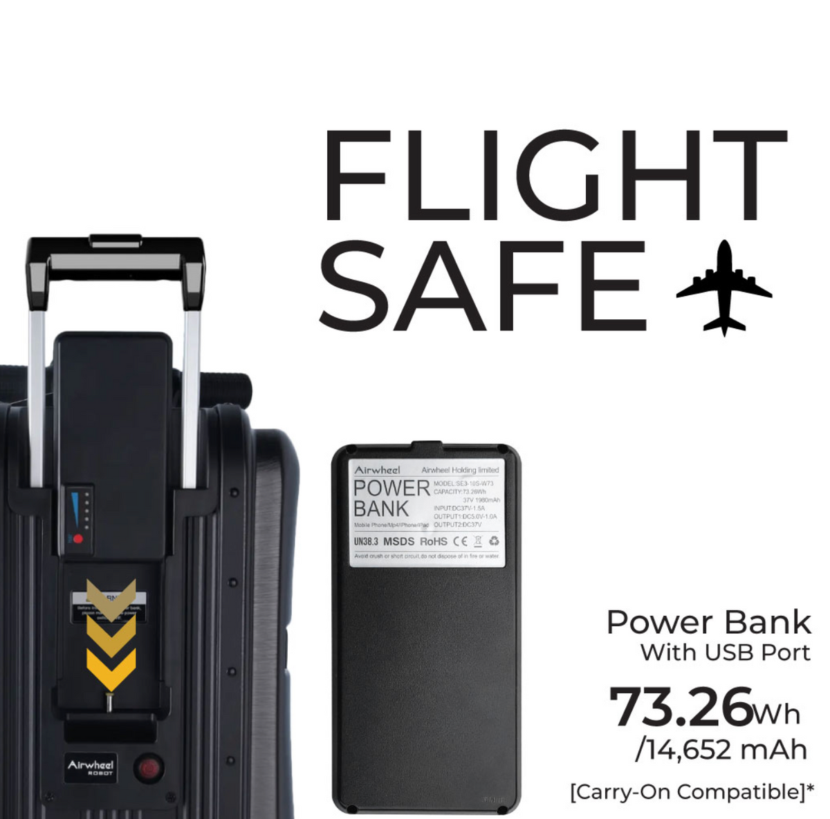 Airwheel SE3 mini T SILVER– Smart Rideable Suitcase