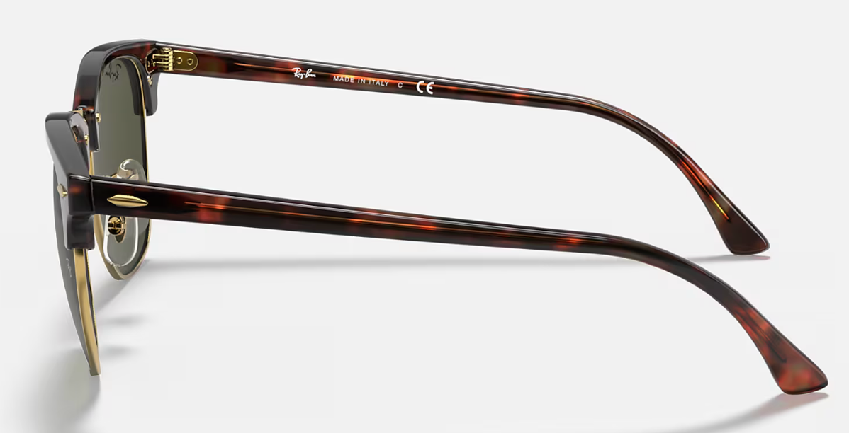 RAY BAN 0RB3016 W0366 51 CLUBMASTER MOCK TORTOISE ON ARISTA W/G-15 GREEN