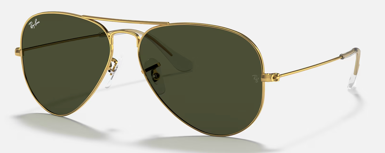 RAYBAN 0RB3025 L0205 SIZE 58 AVIATOR LARGE METAL ARISTA W /G-15 GREEN