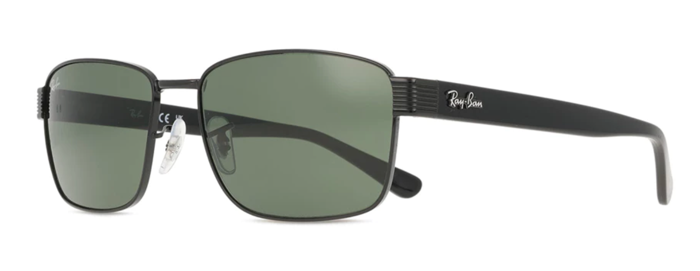 RAY BAN 0RB3750 002/3162 BLACK  W/GREEN