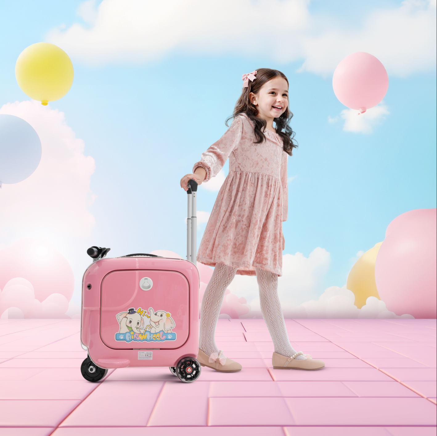 Airwheel SQ3S PINK – Premium Kids’ Rideable Smart Suitcase
