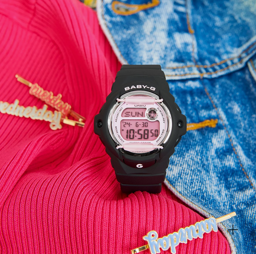 BG169U-1C BABY G DIG RENEWAL BG169M-1D, PINK FACE, BLK BAND