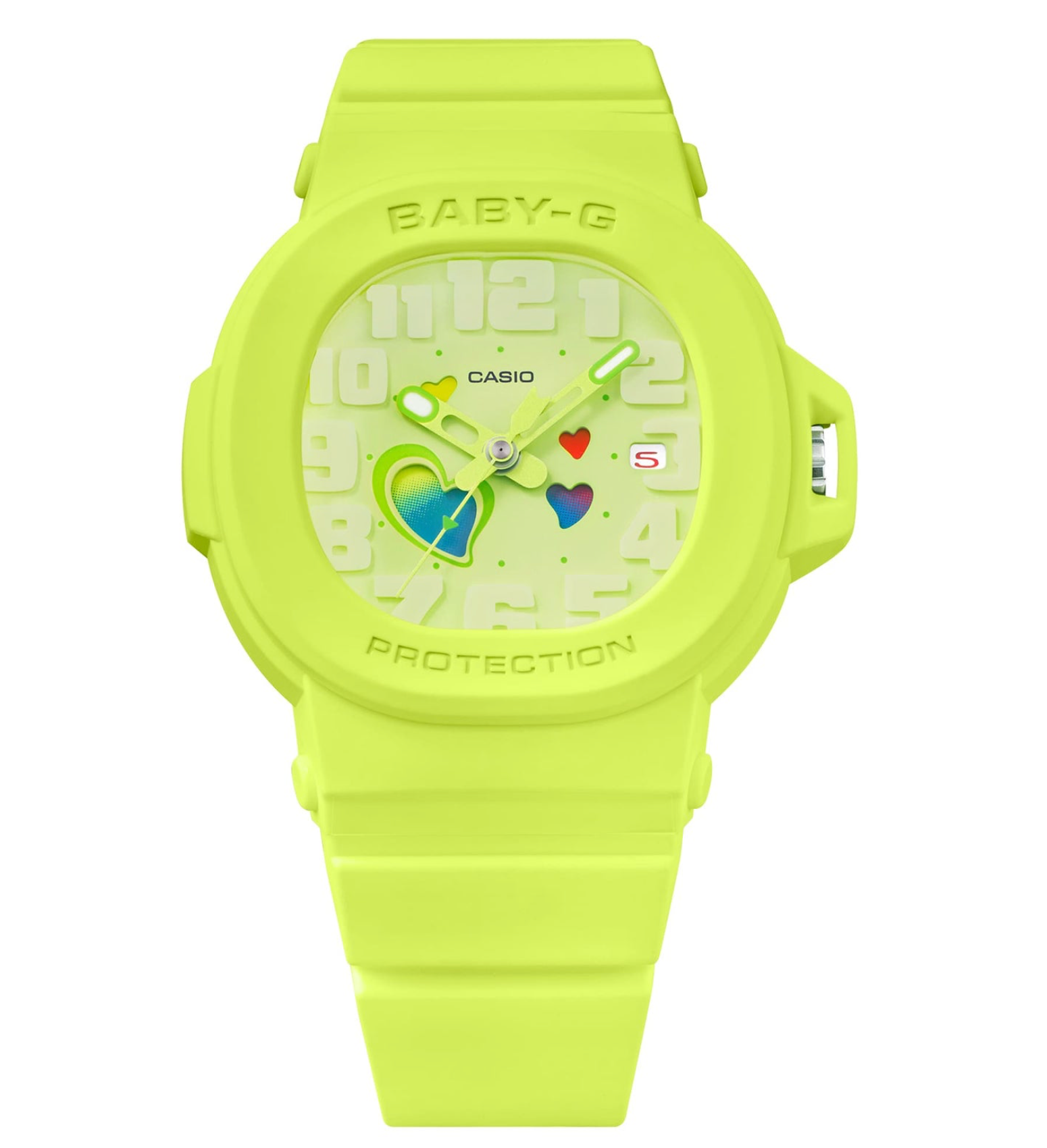 BGA10-3A BABY G ANA SWING HEART DIAL, GREEN FACE, RESIN BAND