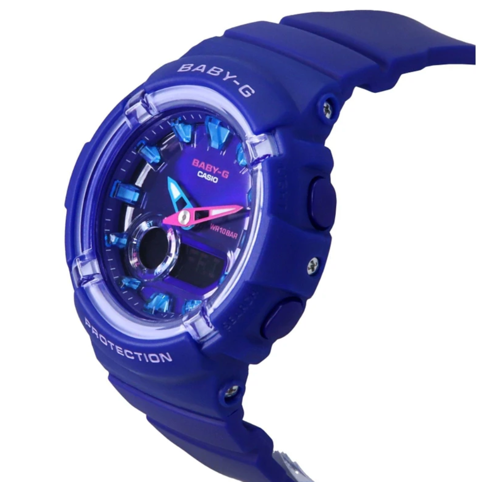 BGA280DN-2A BABY G DUO DANCE IN NEON BLUE CASE AND RESIN BAND