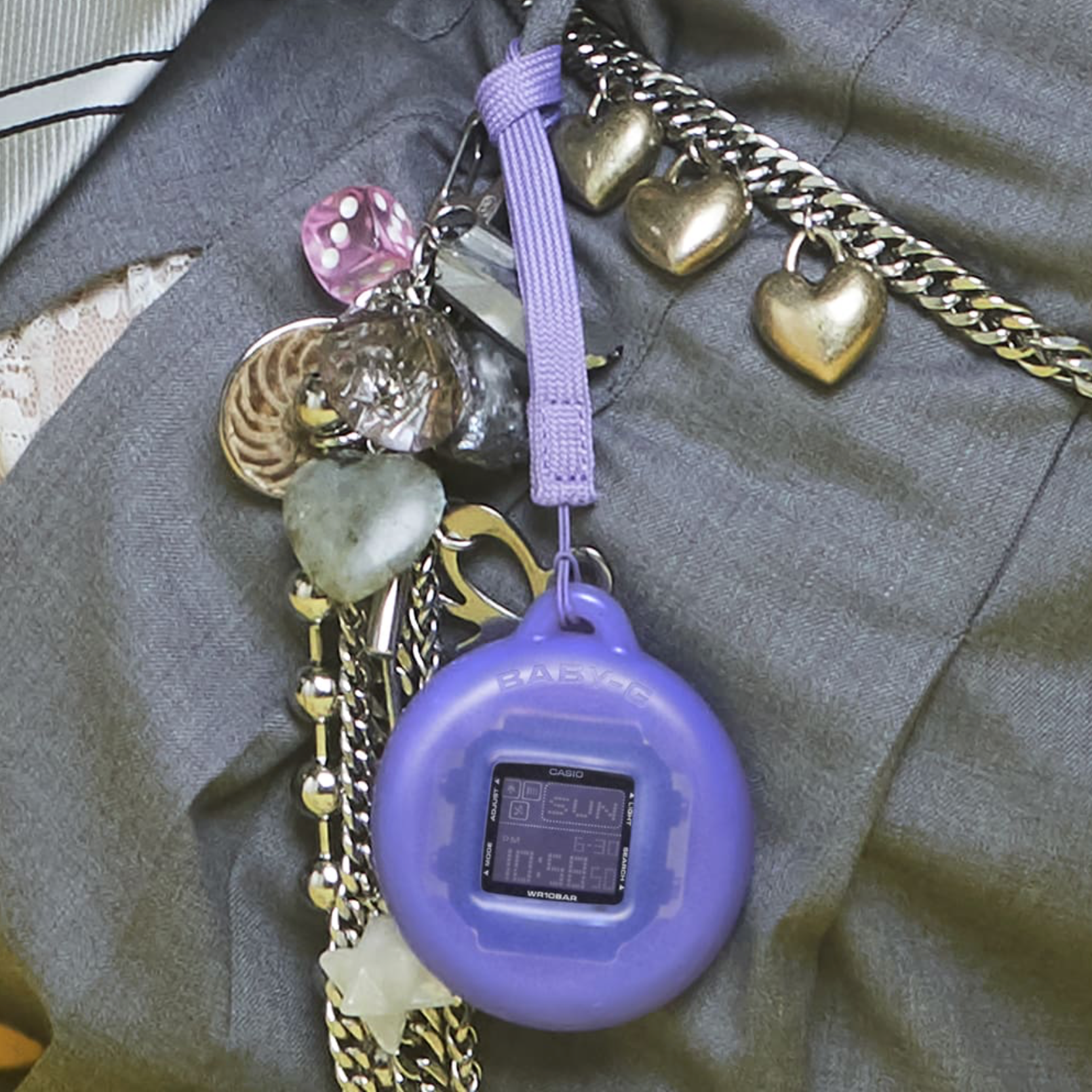 CASIO BABY-G BGD-10K-2ADR – Digital Y2K Holder Set | Blue Band | Purple Holder