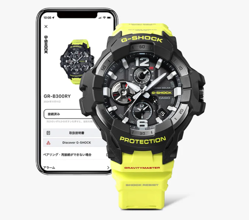 GRB300RY-1A9 G SHOCK ANA RESCUE YELLOW, YELLOW RESIN BAND
