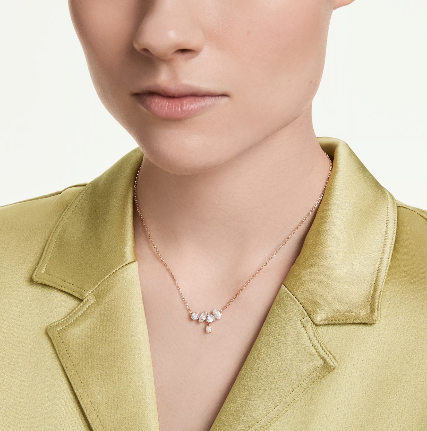 5747996 Mesmera necklace Mixed cuts, White, 18K rose gold finish