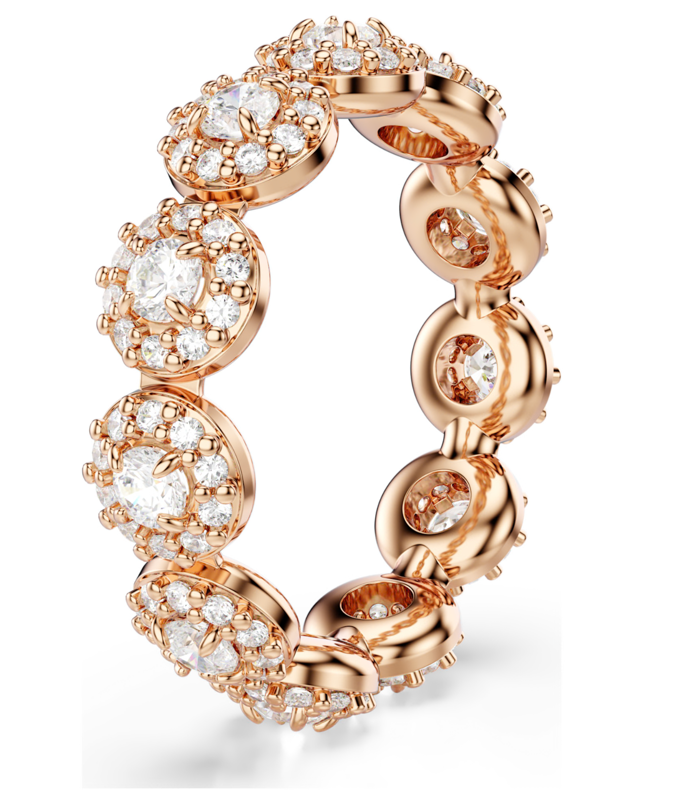 5636274 Una Angelic ring Round cut, White, 18K rose gold finish
