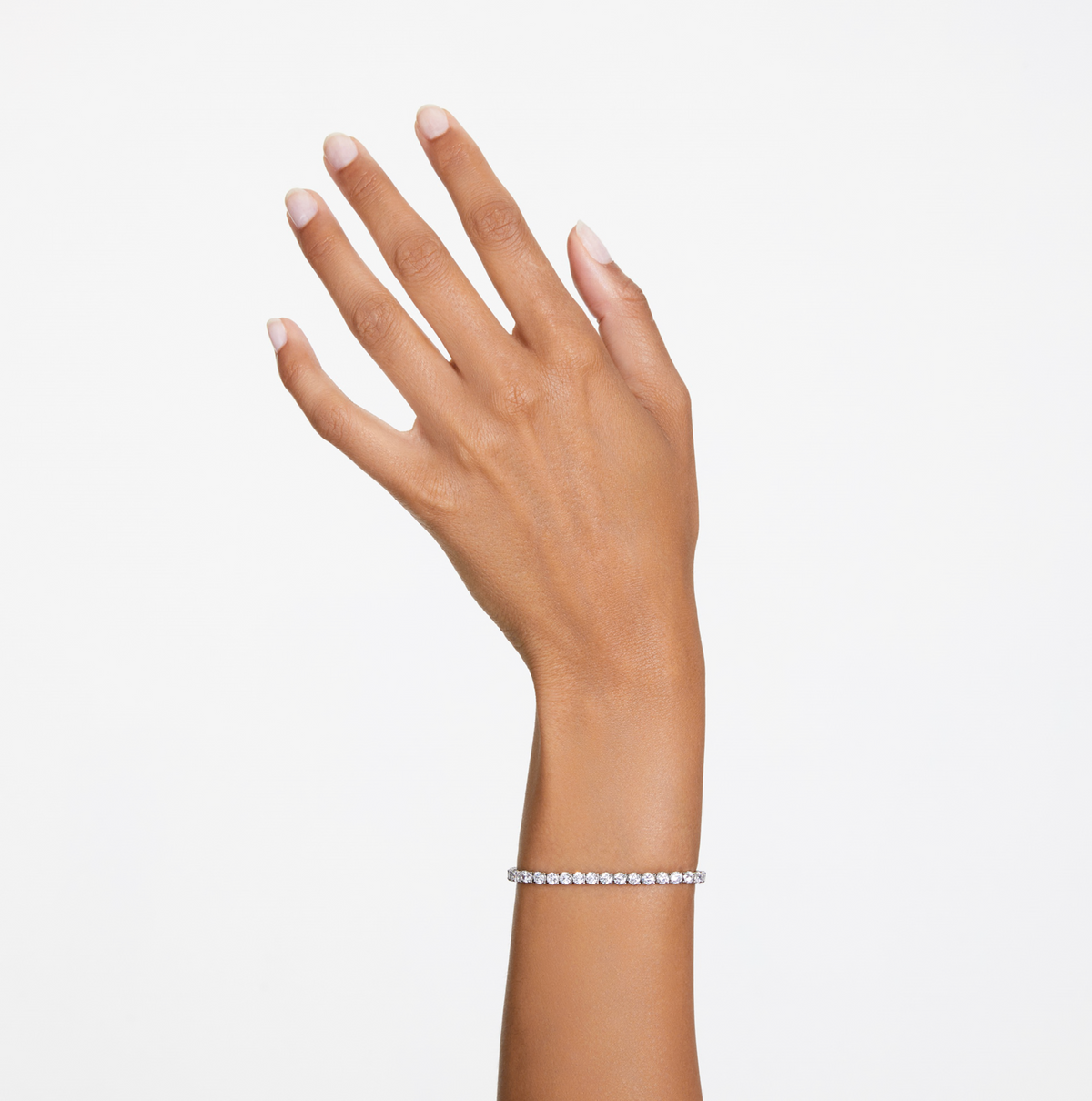 5648937 Matrix Tennis bracelet Round cut, White, Rhodium plated