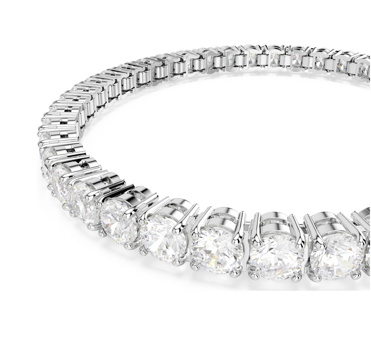 5648937 Matrix Tennis bracelet Round cut, White, Rhodium plated