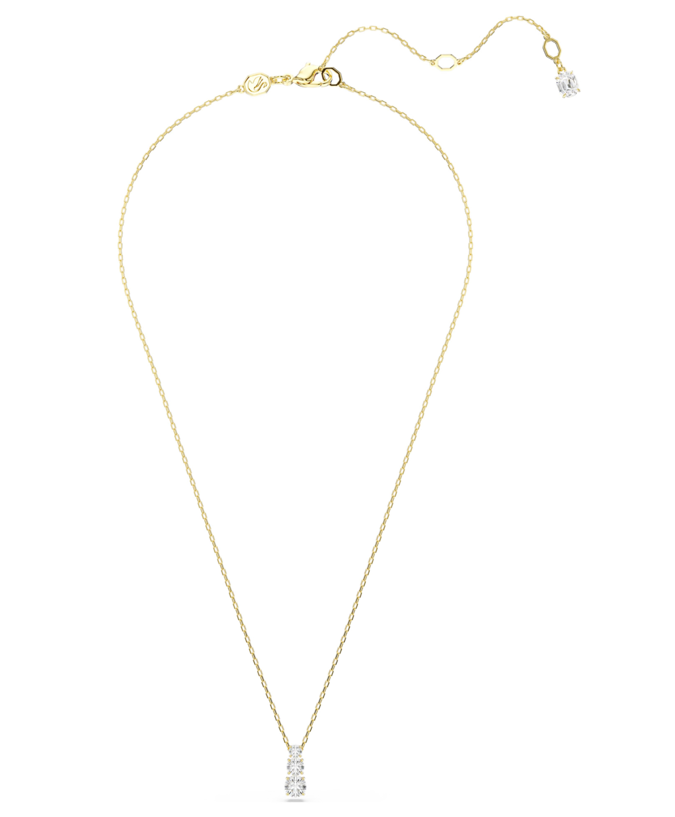 5723298 Stilla Attract pendant Round cut, White, 18K gold finish