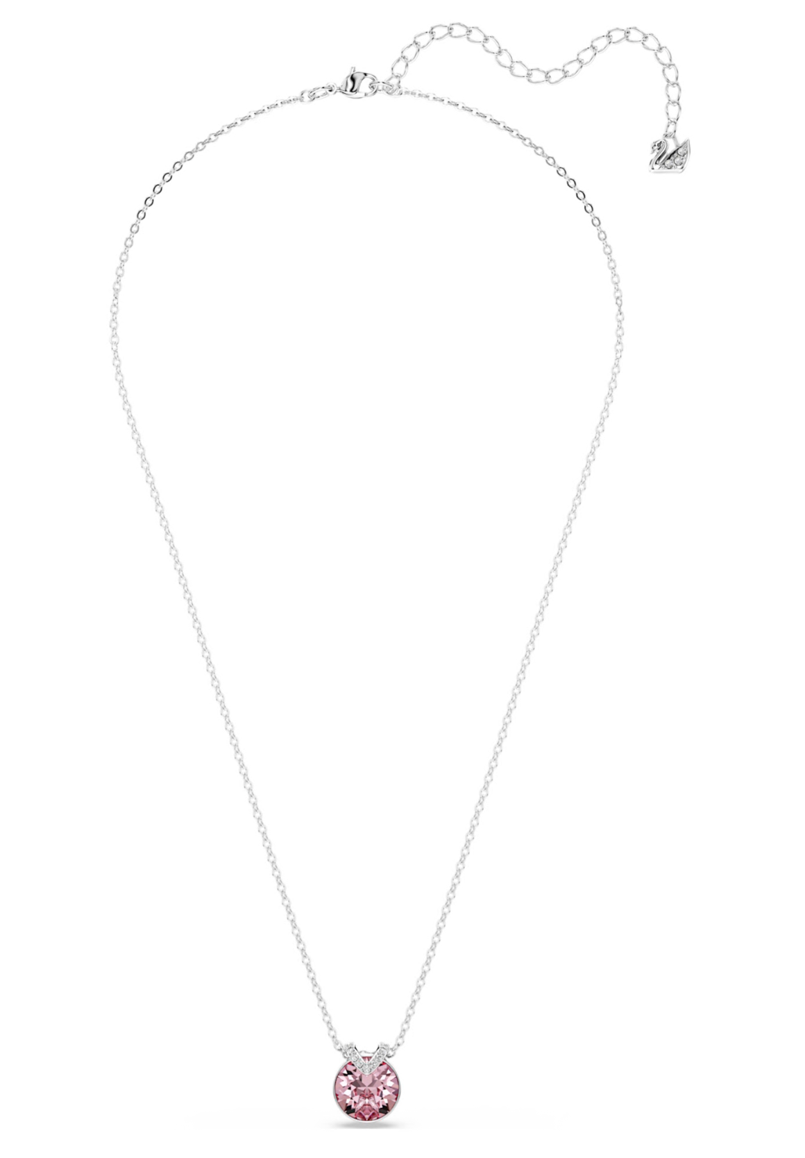 5724289 Bella V pendant Round cut, Pink, Rhodium plated