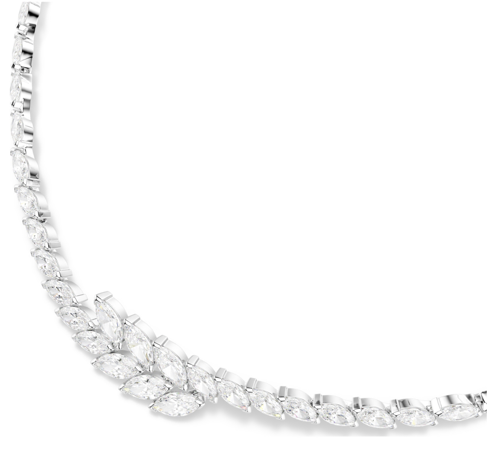 5748004 Mesmera necklace Marquise cut, White, Rhodium plated