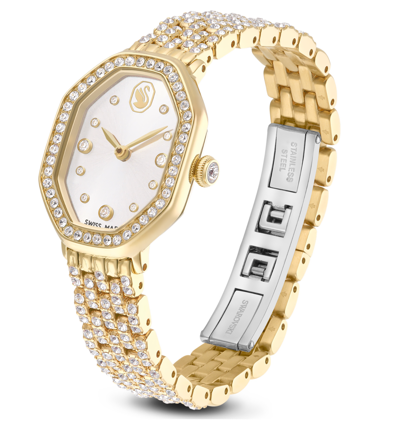 5749453 Dextera octagon watch Swiss Made, Metal bracelet, Gold tone, Gold-tone finish