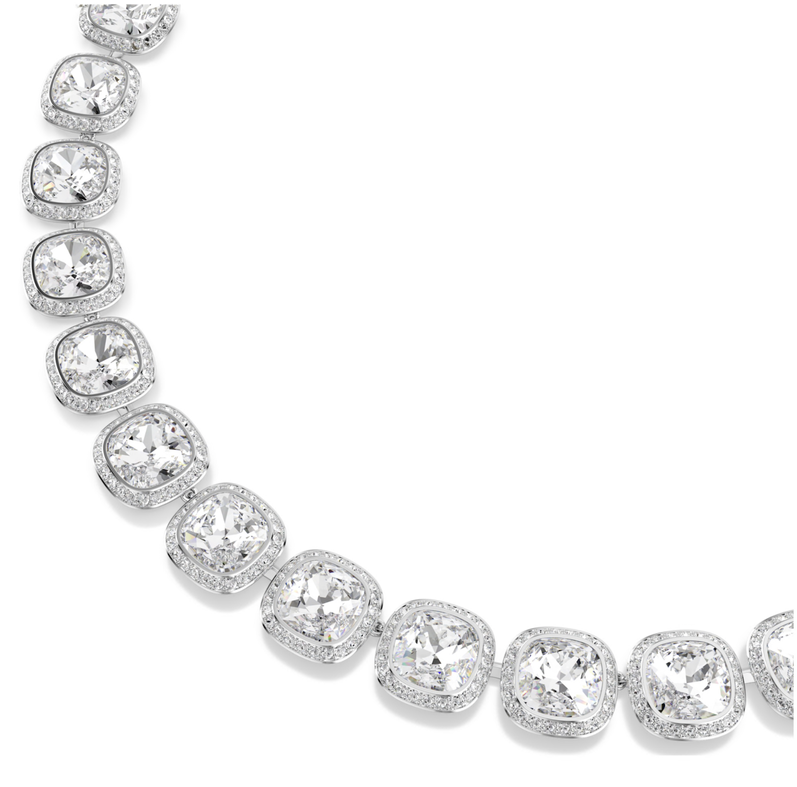 5751326 Una Angelic necklace Cushion cut, White, Rhodium plated