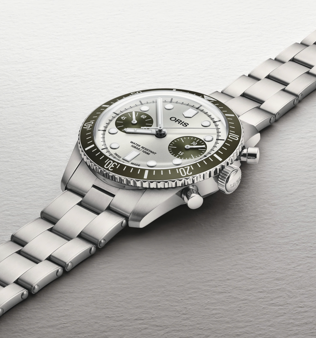 01 771 7791 4051-07 8 20 18 Divers Sixty-Five Chronograph - Dial: Silvered, Strap: MB steel polished