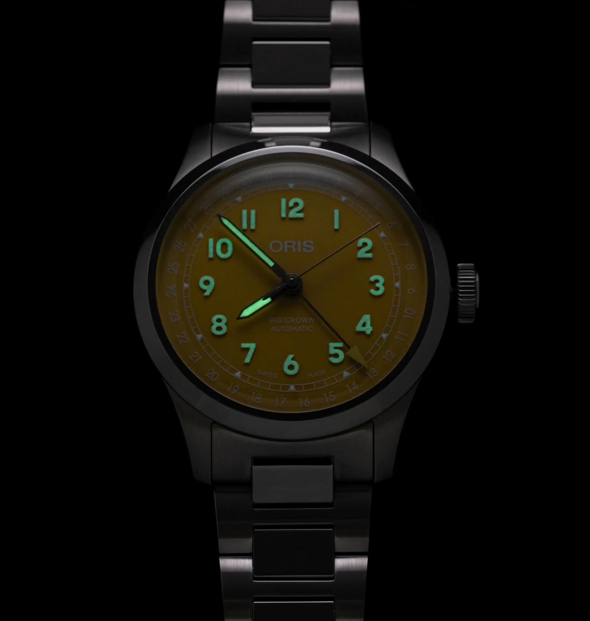 01 754 7798 4069-07 8 20 06 Oris Big Crown Pointer Date - Dial: Yellow, arab num, Strap: MB