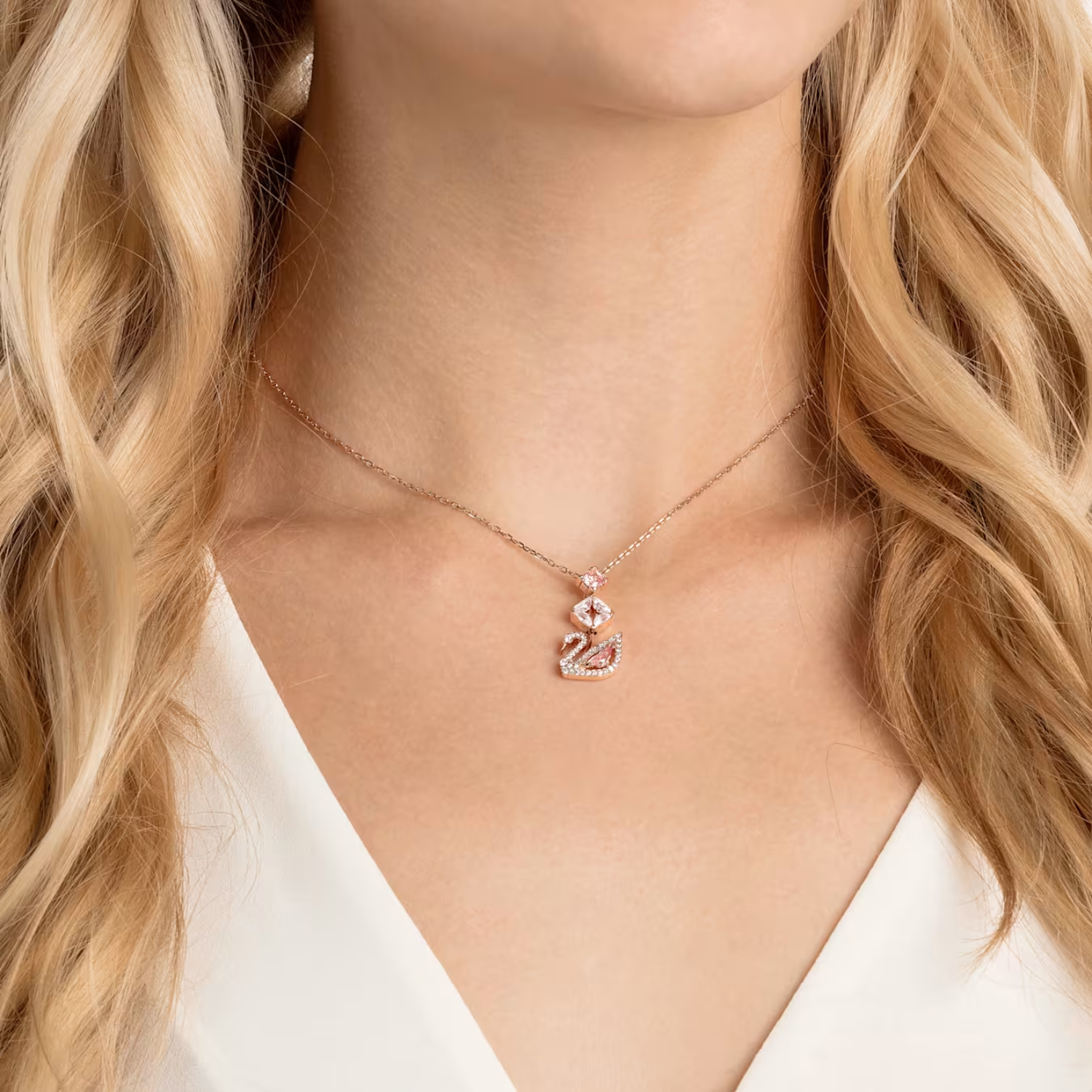 DAZZLING SWAN:NECKLACE CZMO/ROS 5473024