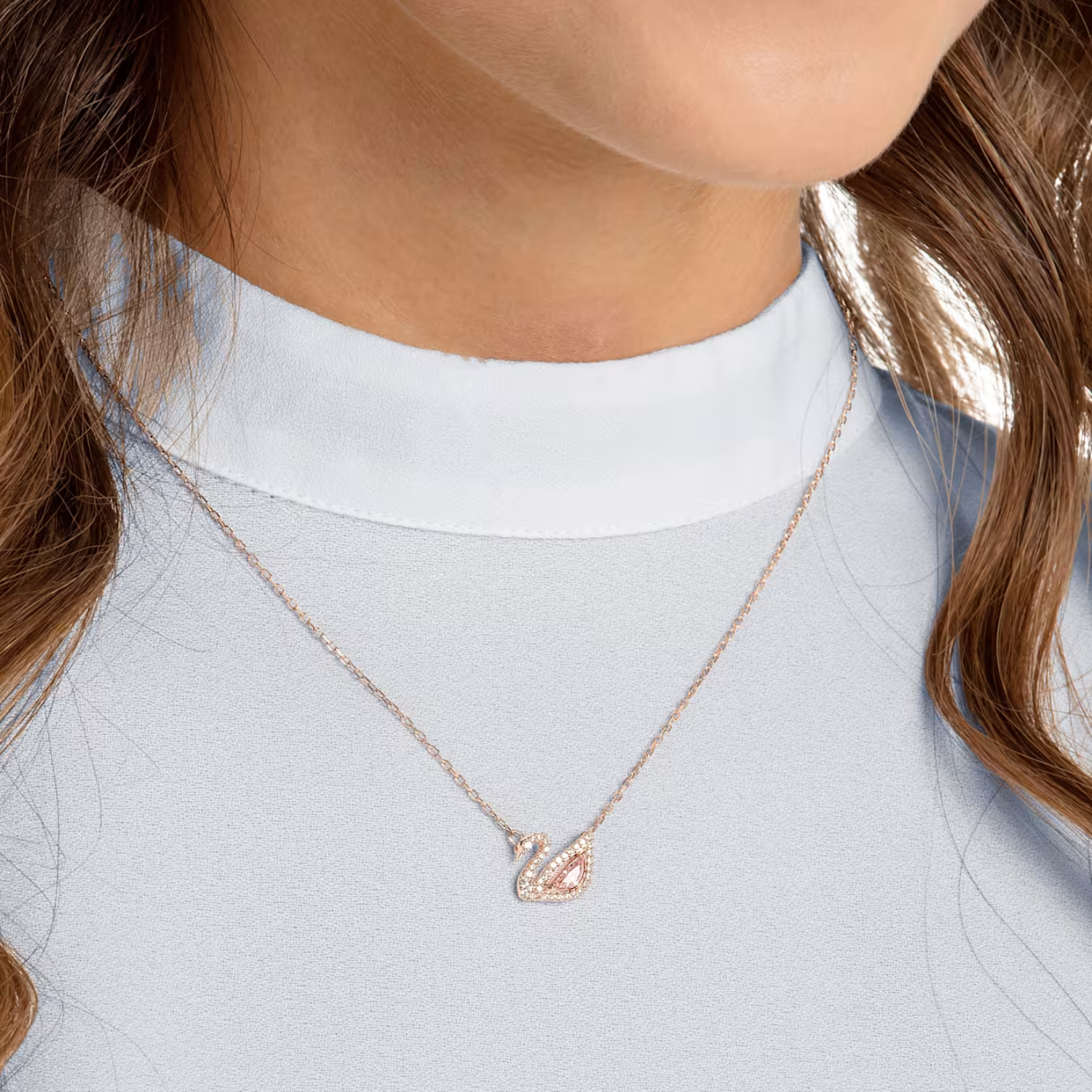 5469989 DAZZLING SWAN:NECKLACE CZMO/ROS