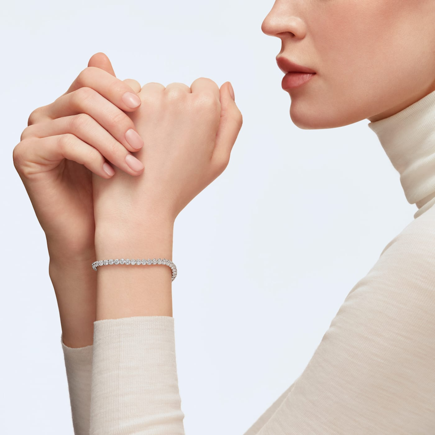 TENNIS DLX:BRACELET RND CZWH/RHS M